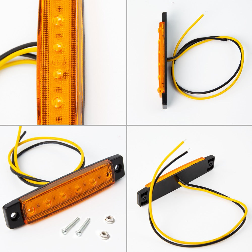 Thirty-Piece 12 V LED Side Marker Light Set with Six LEDs per Lamp in Amber, Red, White, Blue, Green or Purple — image 11