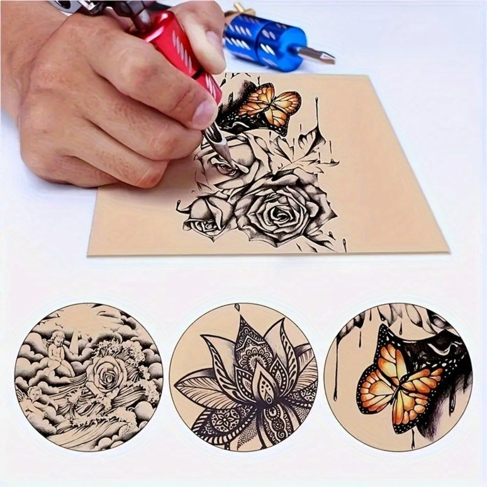 Tattoo Practice Skin Silicone Double-Sided – Flexible Fake Skin 1mm, Realistic Curvature for Tattoo Artists, Beginners — imag