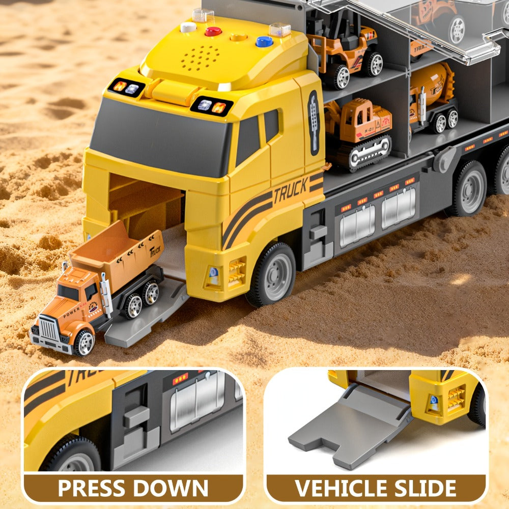 13-in-1 Construction Truck Vehicle Toy Set with Die-Cast Metal Cars & Play Mat with the Listed Color, Size or Set Options for