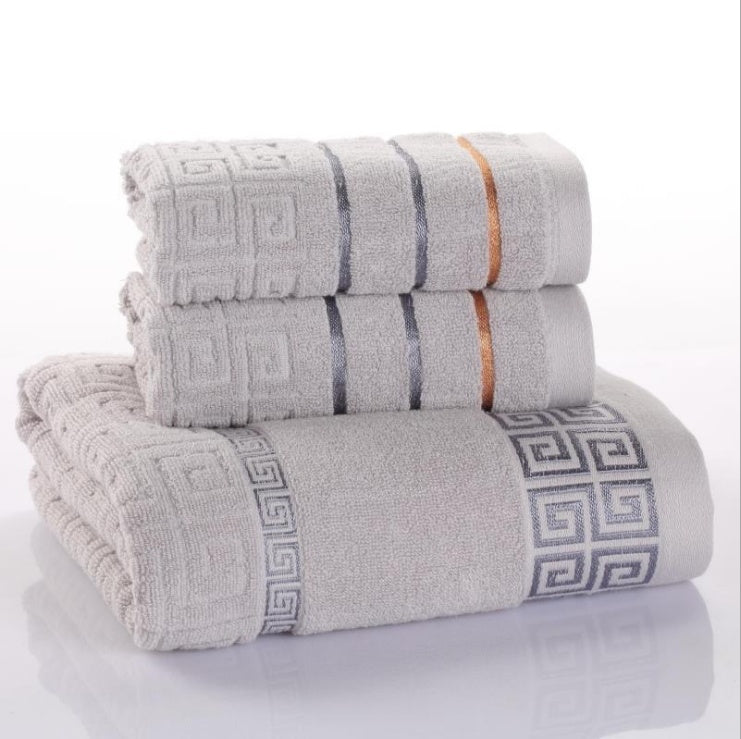 Premium Cotton Towel Set 3 Piece - Soft Absorbent Bath Towels