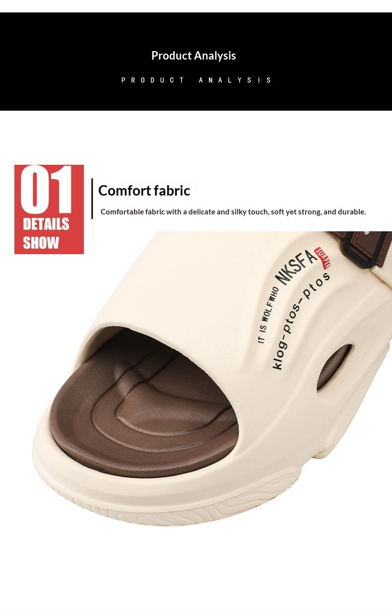 Mens Summer Outdoor Slippers With A Non-slip Step-on-poop Feel