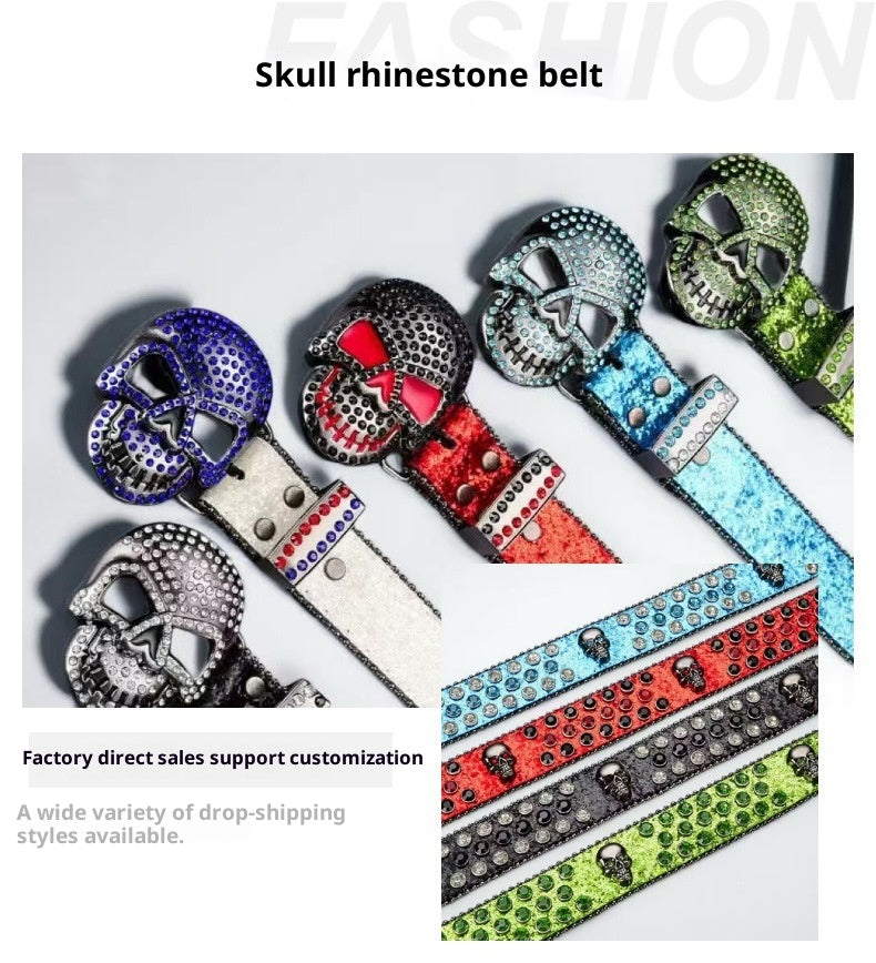 Halloween Subculture Skull Hip Hop Decoration Belt