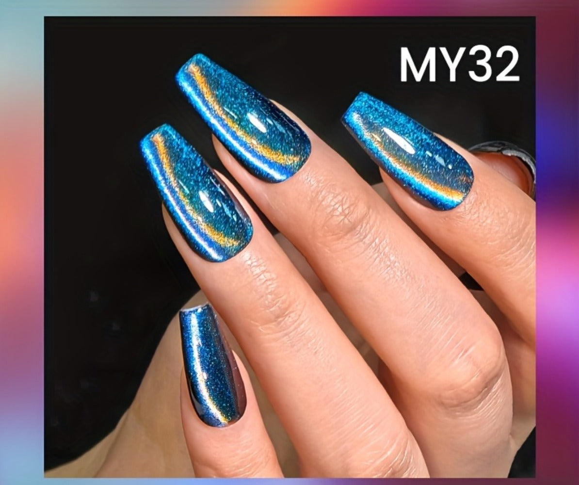 Gel Nail Polish 6-Color 9D Polaris Magnetic Set with Six 10ml Glass-Water-Light Shades for Nail Art — image 17