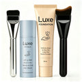 Liquid Foundation Makeup Set 4 Pcs, Full Coverage Buildable Foundation, Eye Cream Applicator & 2 Foundation Brushes — image 1
