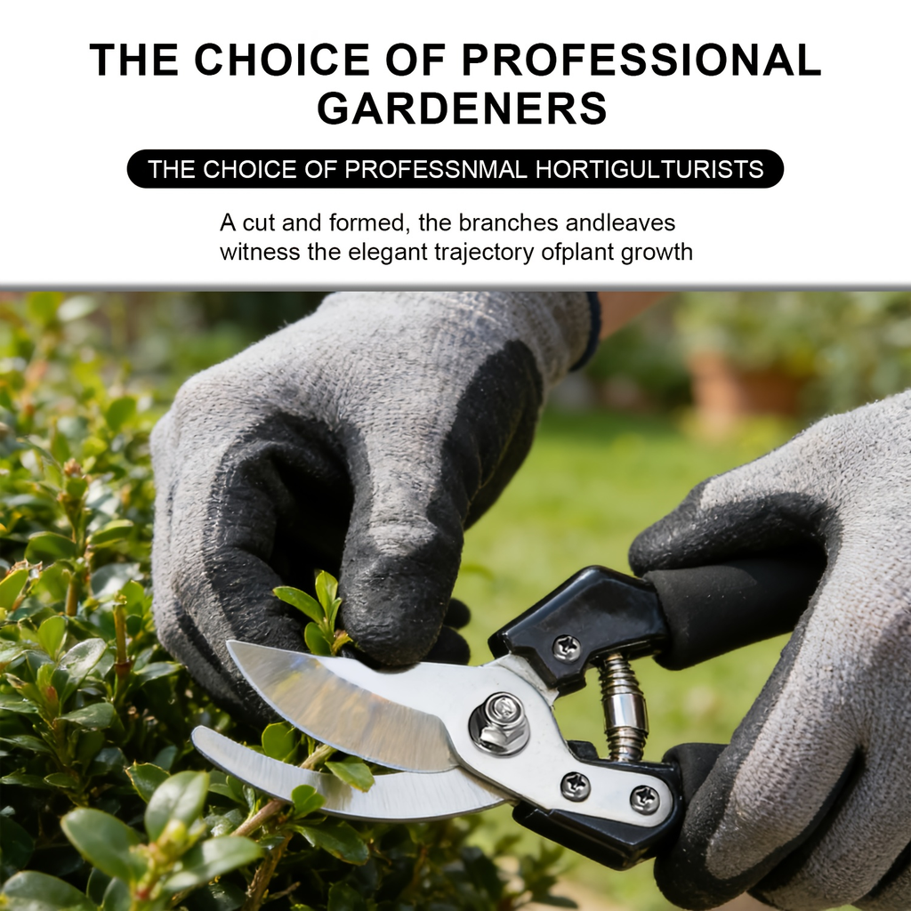 Stainless Steel Pruning Shears, 8.27 Inches with Sharpening Stone in One- or Two-Set Options — image 4