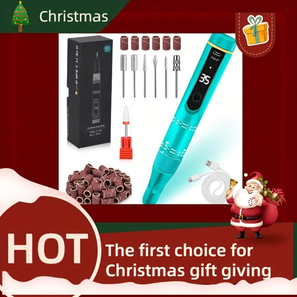 Cordless Nail Drill Kit 35000RPM Rechargeable Wireless Electric E-File, 108 Bits Professional Nail Drill — image 6