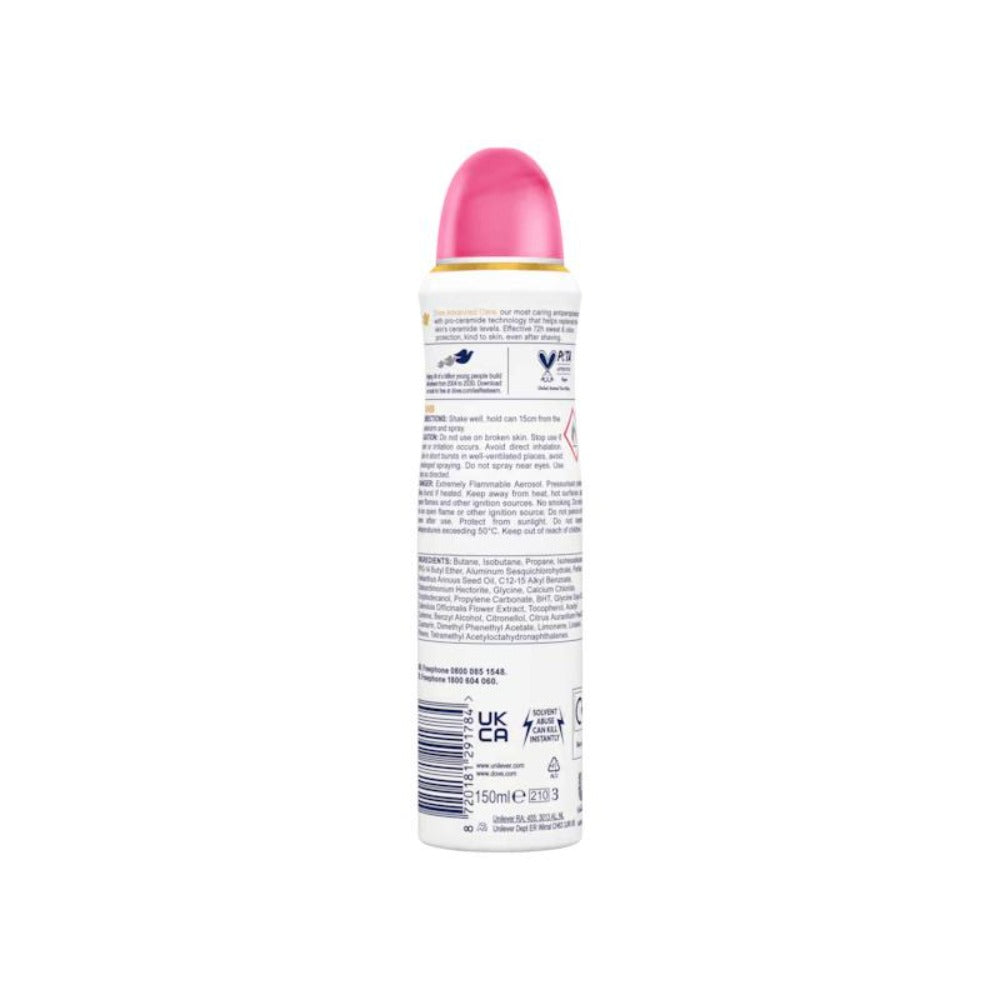 Pomegranate & Lemon Verbena Body Spray for Women Dove Go Fresh 150ml Long Lasting Freshness Quick Dry Invisible No White Mark