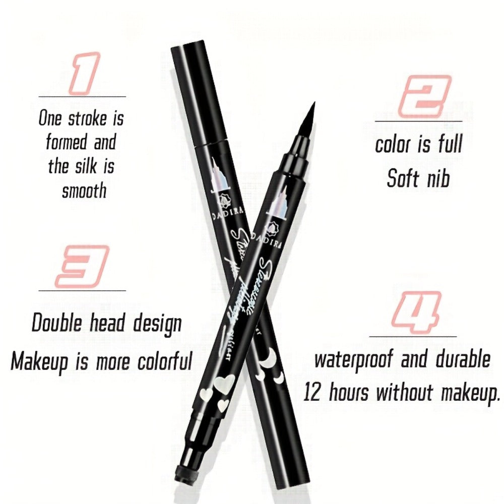 Waterproof Eyeliner Pen Set 6pcs Double-Ended Liquid Eyeliner Kit, Smudge-Proof, Oil-Proof, Precision Eye Liner Pencil for Wo