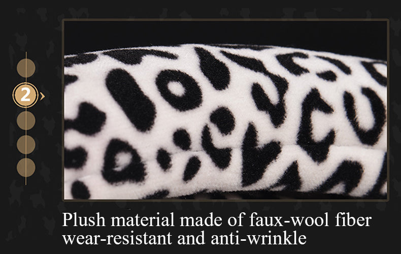 Winter Plush Car Steering Wheel Covers Leopard Grain