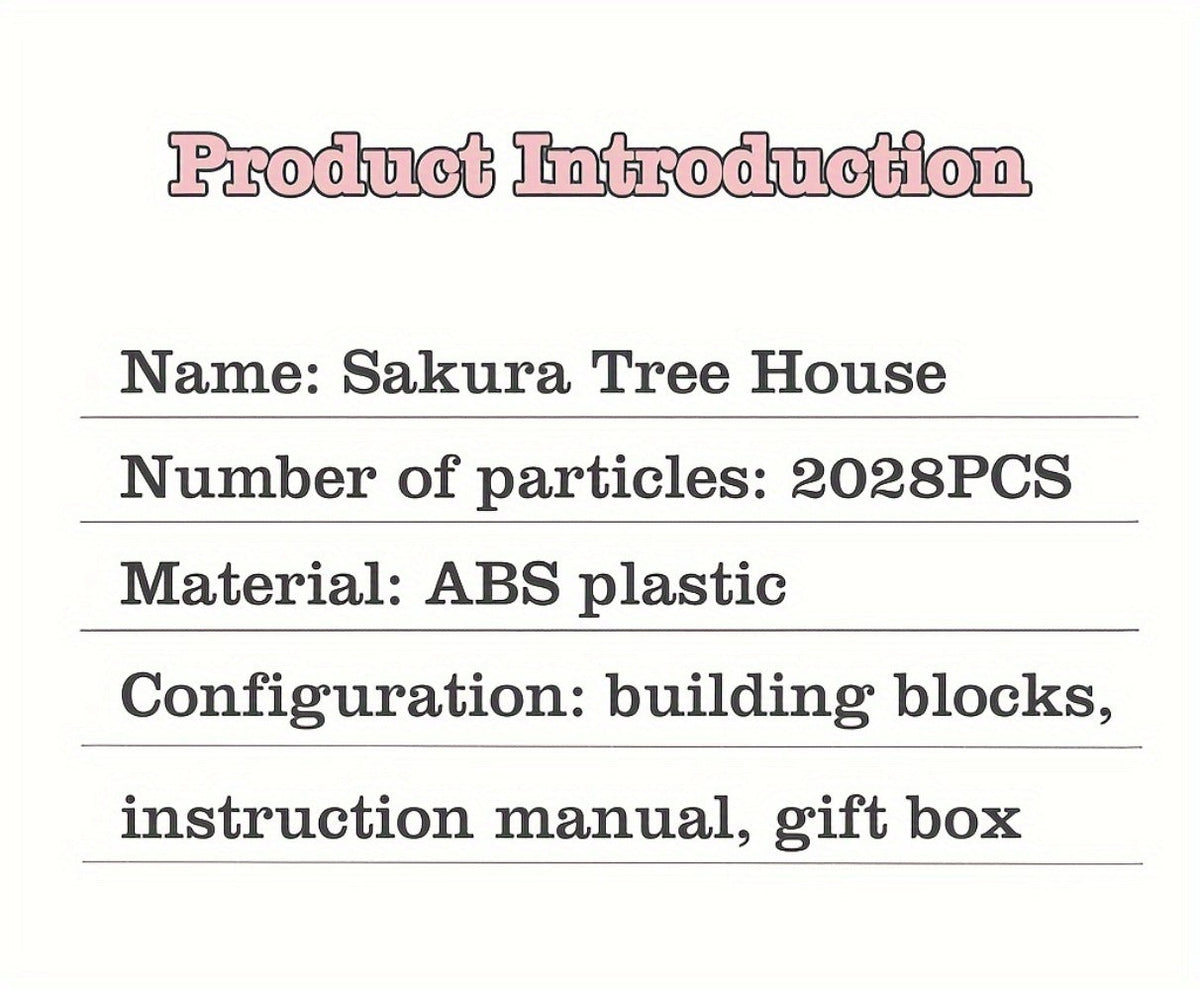 Building Block Set Cherry Blossom Tree House, 1020 or 2028 Micro Pieces with Pink Canopy and Base Display — image 19
