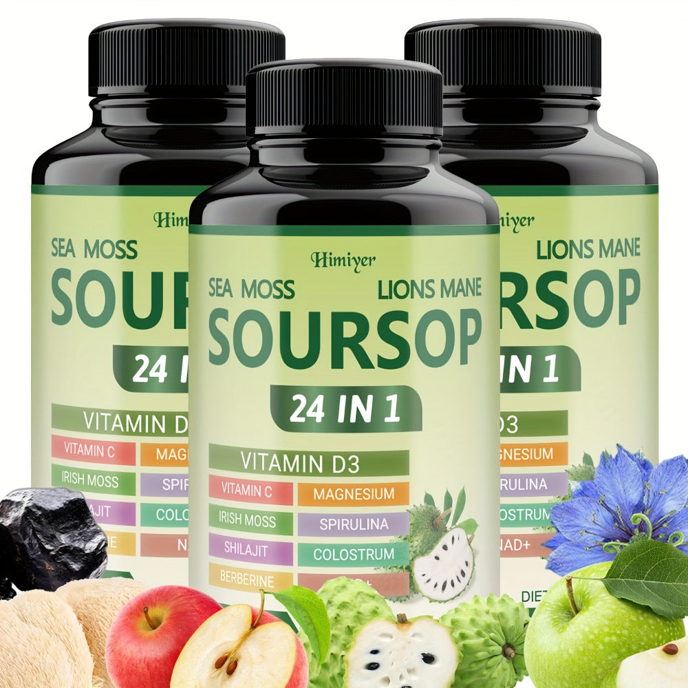 Soursop Capsules Advanced Herbal Supplement with Shilajit, Irish Moss, Berberine & NAD+, Immunity — image 9