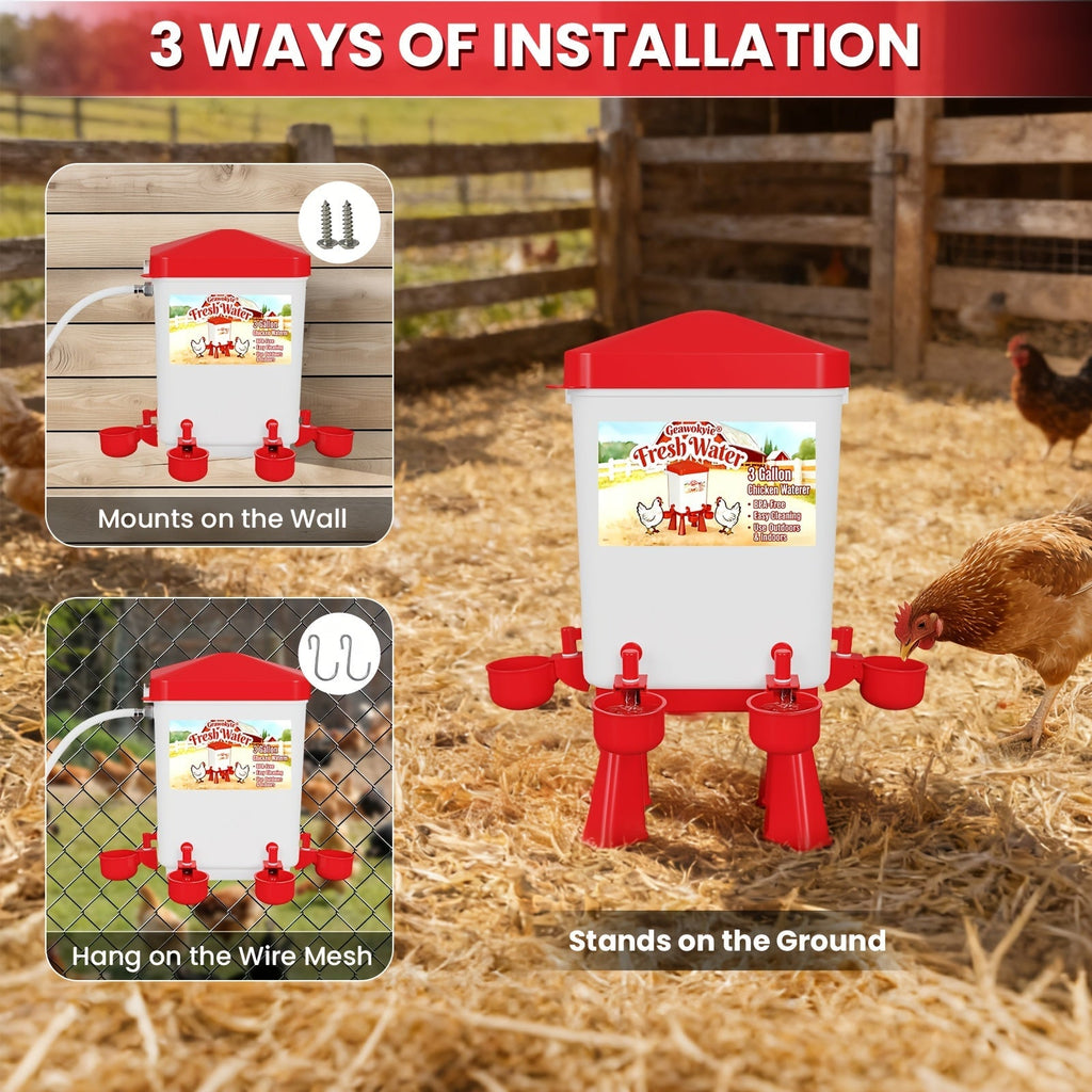 Chicken Waterer, Float Valve Hose Connect Continuous Auto Chick Duck for Garden, Patio and Yard Use — image 3