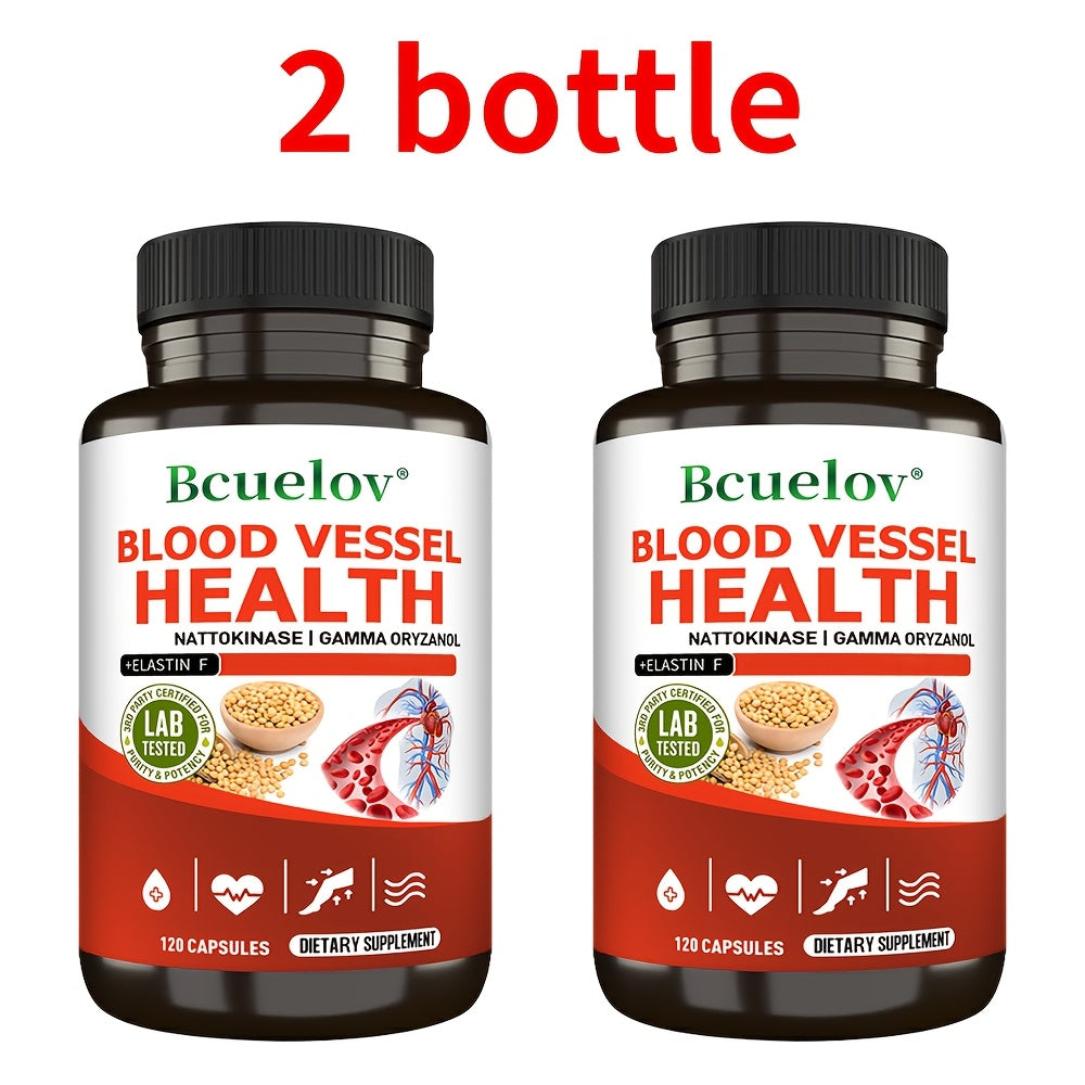 Nattokinase Supplement 120 or 240 Capsules, Gamma-Oryzanol Cardiovascular Formula for Heart Health — image 8
