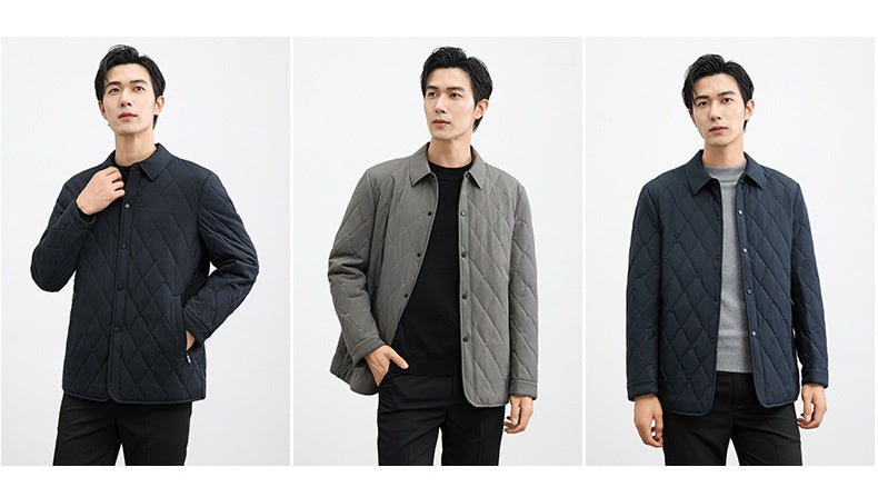 Mulberry Silk Thermal Casual Cotton-padded Jacket For Middle-aged And Elderly Men