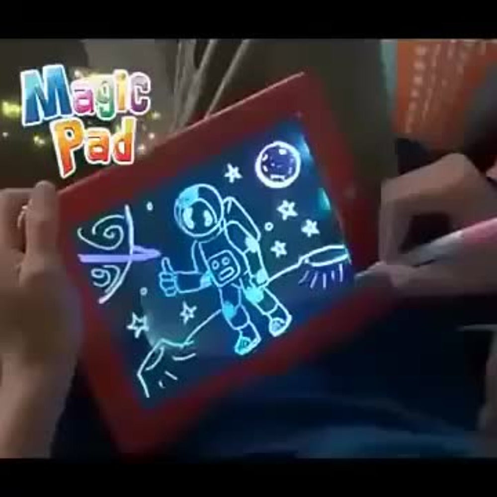 Magic LED Drawing Board for Kids with 15 Double-Sided Tracing Cards & 6 Markers, Light Up Luminous Art Board for Boys & Girls