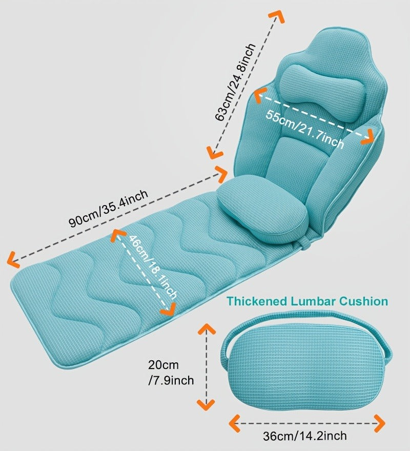 Full-Body Bathtub Cushion in 60 × 21.7-Inch Size with Aqua Mesh, Raised Headrest and Lumbar Pad — image 16