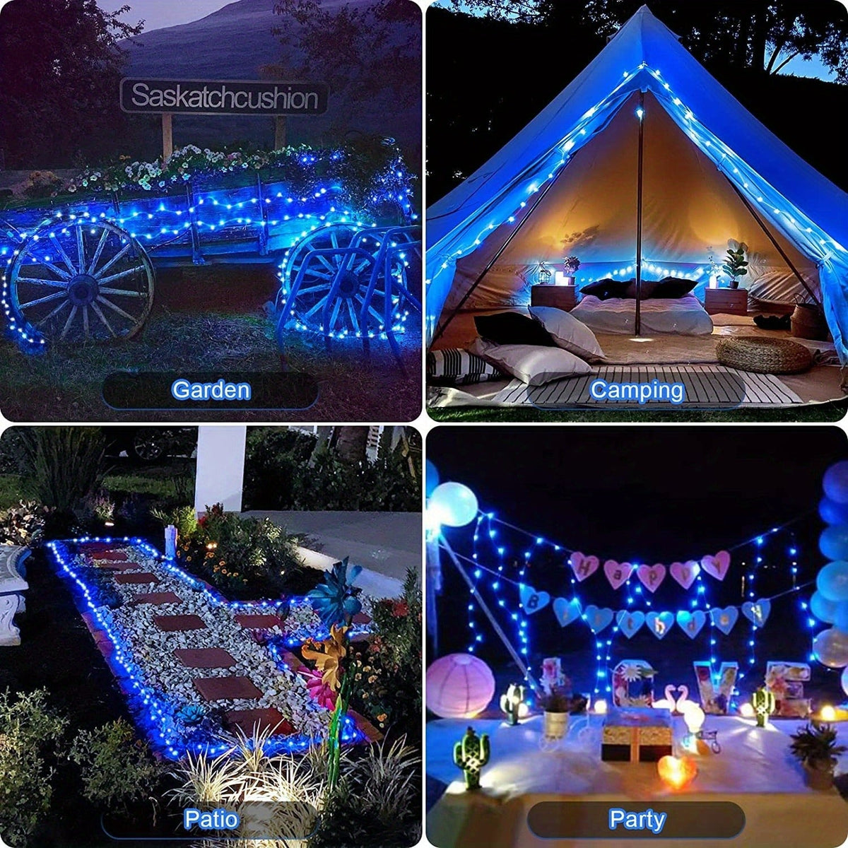 Two-Pack Solar Fairy String Lights, 104 Feet with 300 LEDs, Flexible Wire and Three Color Options — image 14