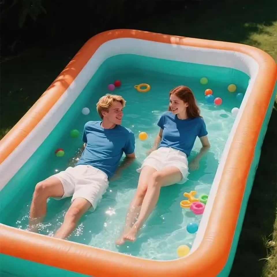 Inflatable Swimming Pool for Family Adults Kids, Large Above Ground Outdoor Backyard Pool for Garden, Patio and Yard Use — im