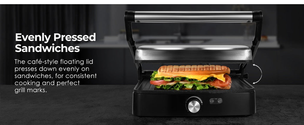 Panini Press Grill Indoor Sandwich Maker 4 Slice, Non-Stick 1200W Electric Grill with Temperature Control — image 16