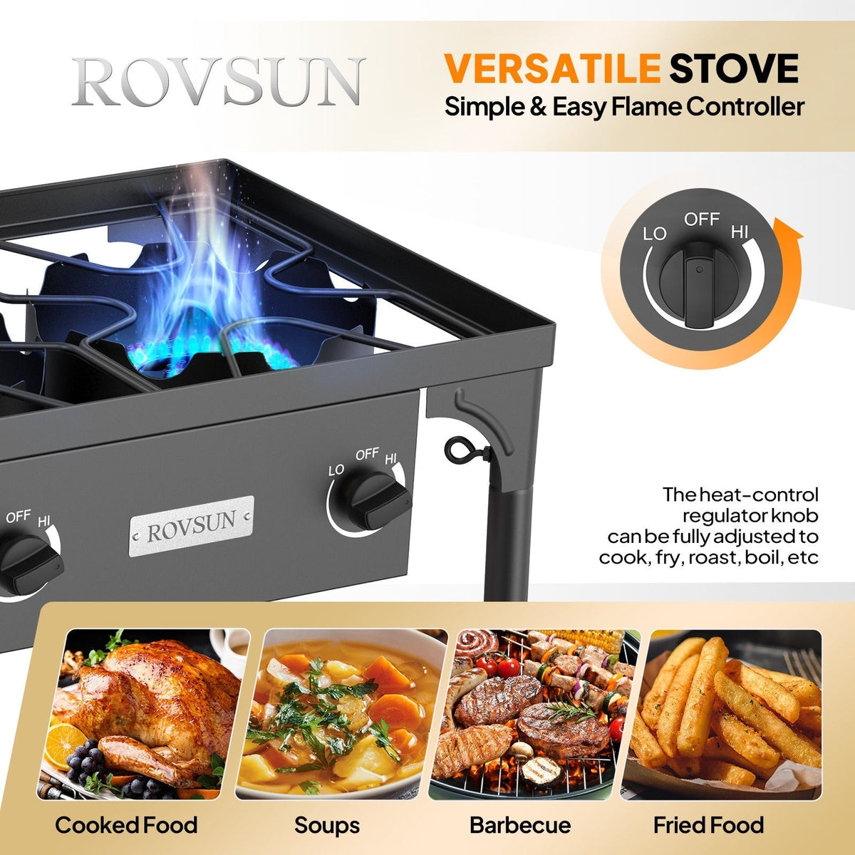 Outdoor Propane Burner Stove Cast Iron High Pressure Gas Cooker with Detachable Stand Legs — image 17