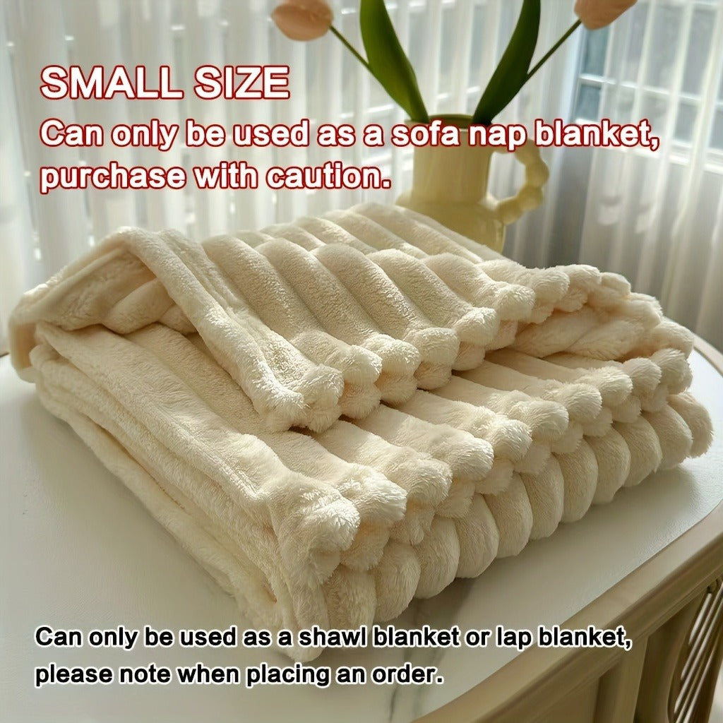 Fleece Blanket Double-Sided 3D Faux Rabbit Fur Throw – Ultra-Soft Thick 300-350g/m² for Home, Office, Travel & Camping — imag