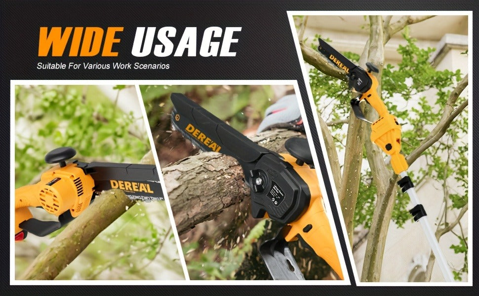Mini Chainsaw Cordless 6-Inch Brushless with 20V 4.0Ah Rechargeable Battery, One-Hand Electric Handheld Chain Saw for Tree Tr