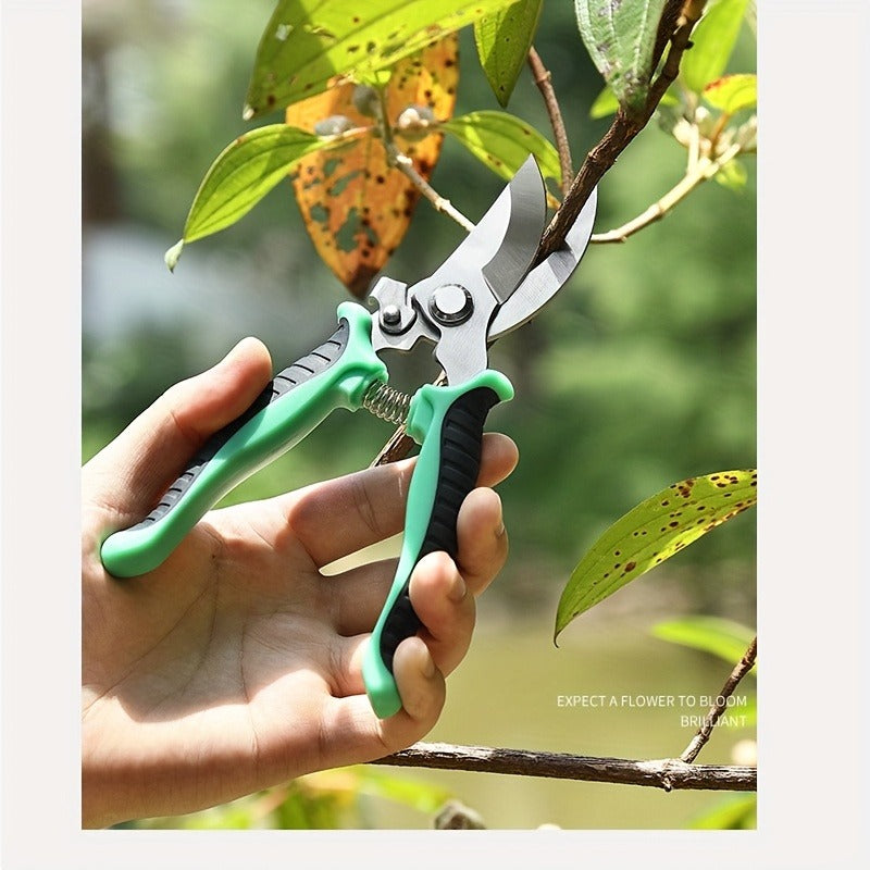 Pruning Shears 6-Piece Set, Stainless Steel Garden Scissors Anti-Slip Handle, Fruit Picking Lawn Bonsai Branch Cutting Tool G