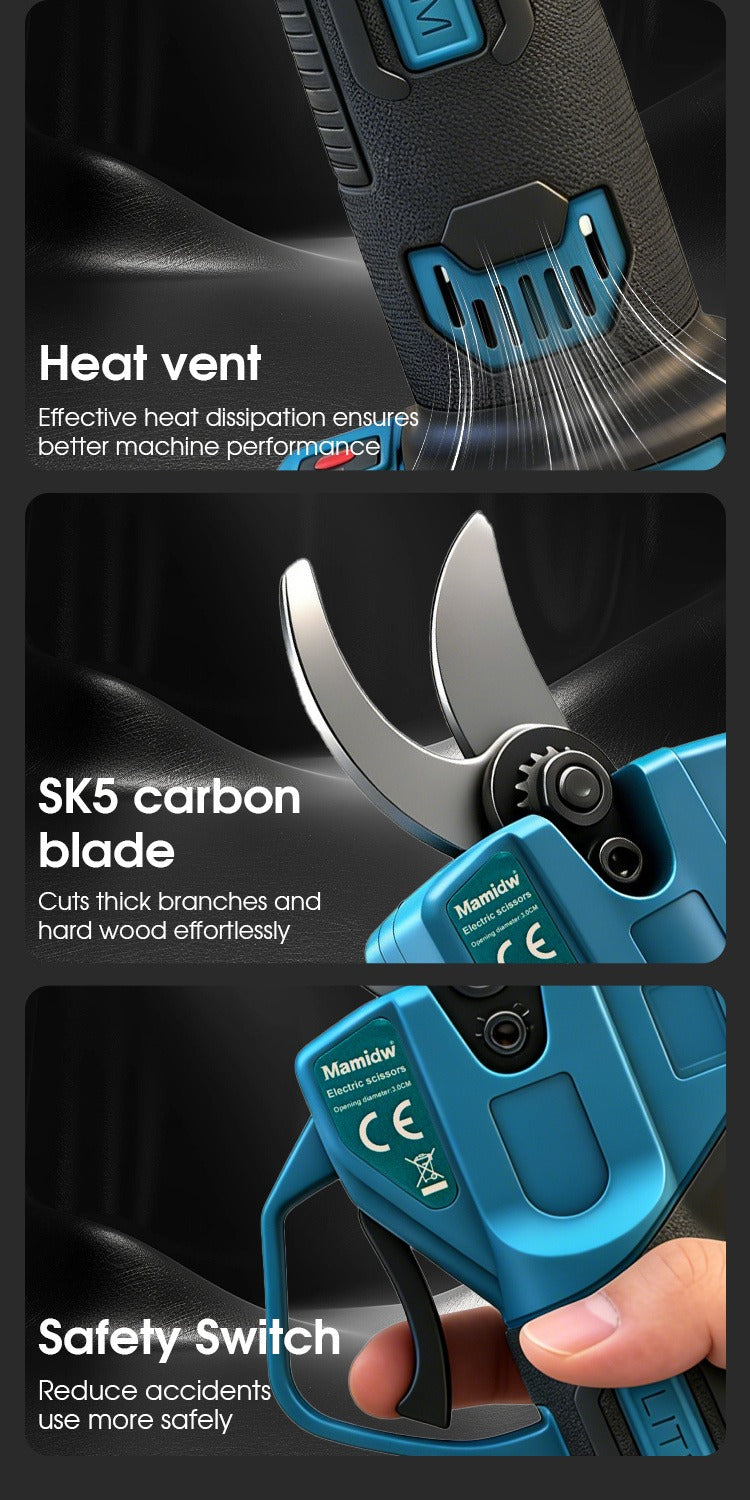 Cordless Electric Pruning Shears for Makita 18V - SK5 Blade, 1.18" Cut, Pure Copper Motor for Garden, Patio and Yard Use — im