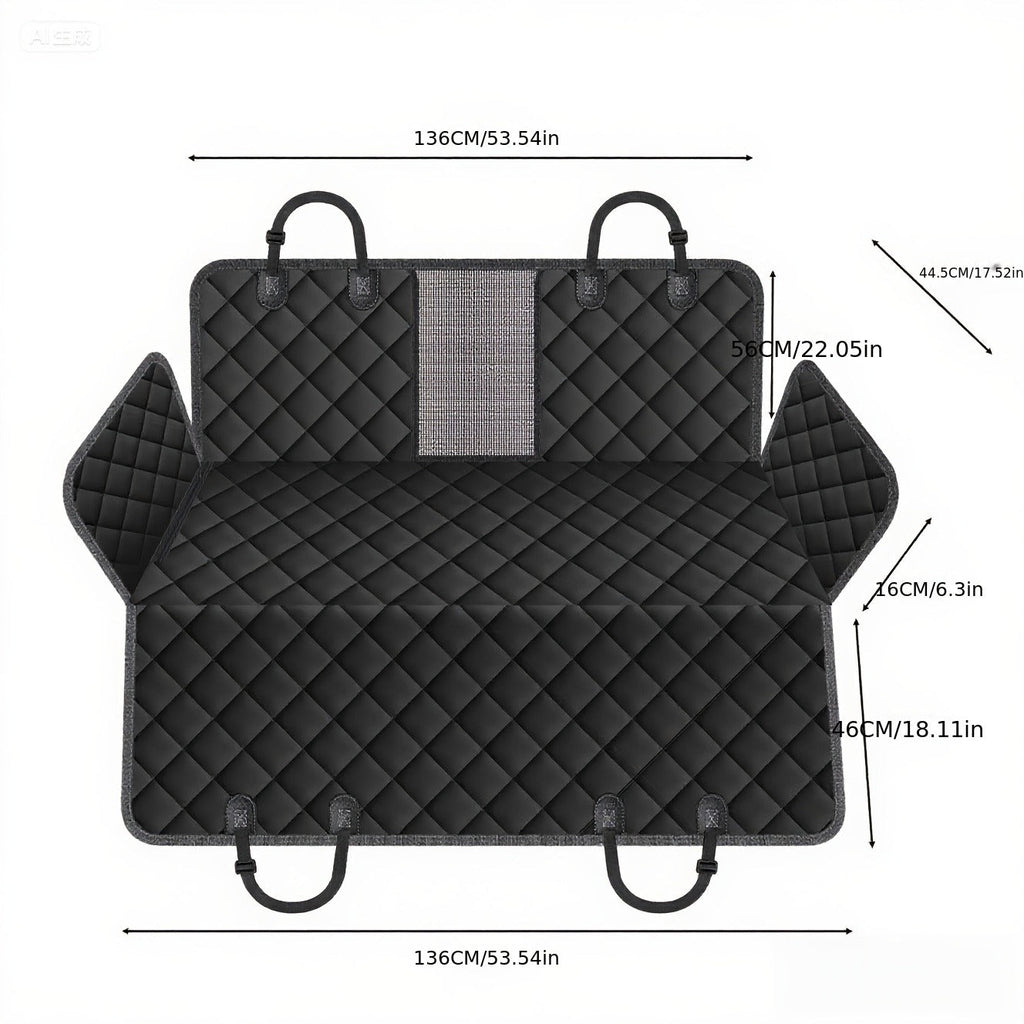 Quilted Dog Car Back Seat Cover with Side Flaps, Mesh Window and Six Color or Pink Mat Bundle Options — image 20