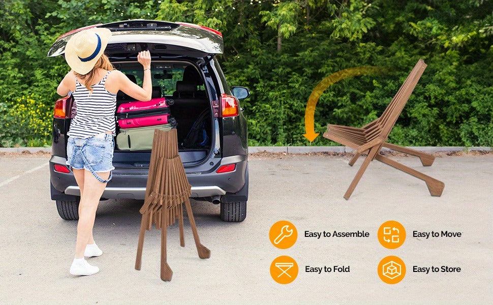 Wood Folding Outdoor Chairs Set of 1/2/4 for Camping, Travel and Outdoor Use, with the Listed Configuration — image 15