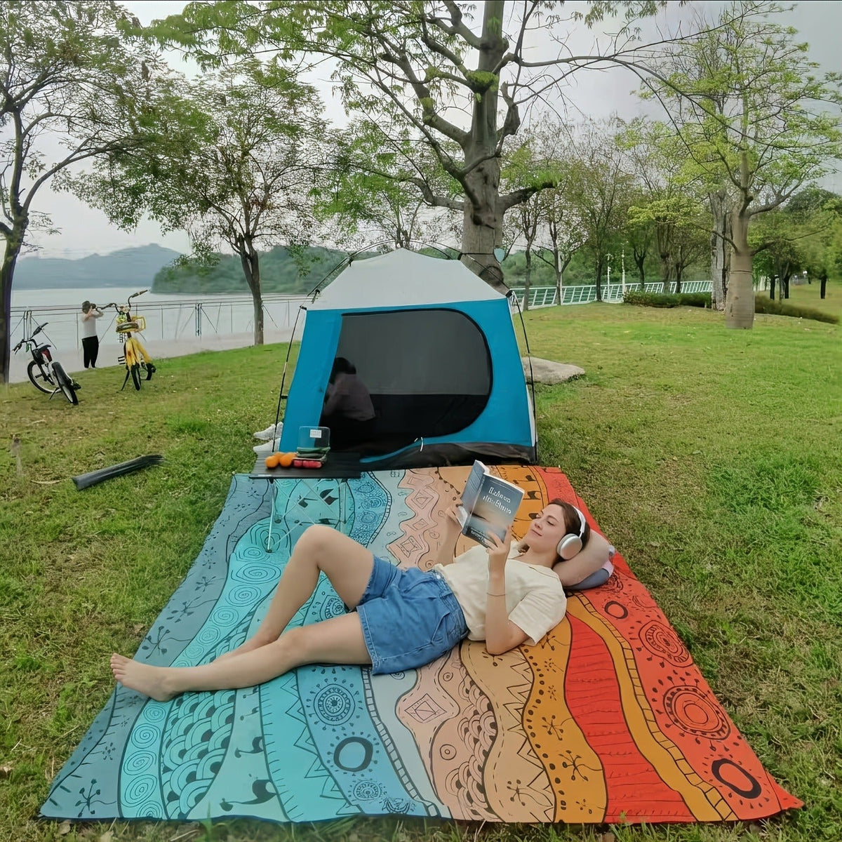 Printed Beach Mat with 19 Exact Size-and-Pattern Options, 198 x 205cm to 275 x 305cm with Stakes and Pouch — image 18