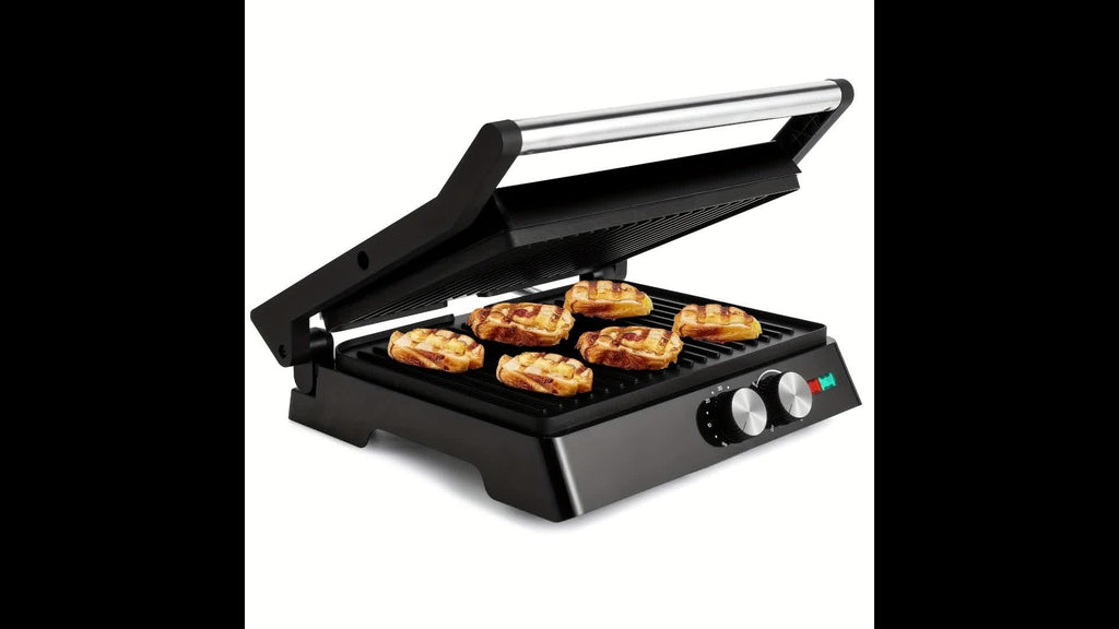 Sandwich Maker 3-in-1 Mini Indoor Grill & Panini Press, Non-Stick 180° Opening, Floating Hinge, 60-Min Timer — image 20