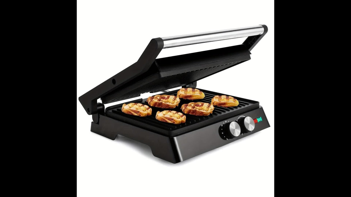 Sandwich Maker 3-in-1 Mini Indoor Grill & Panini Press, Non-Stick 180° Opening, Floating Hinge, 60-Min Timer — image 20