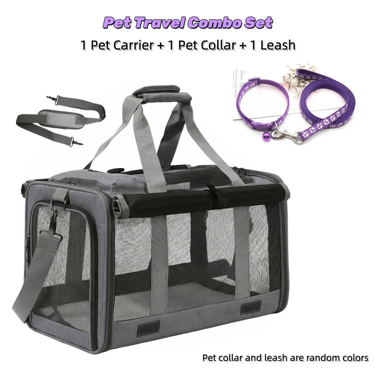 Soft-Sided Mesh-Panel Pet Carrier with Privacy Cover and Nine Color or Accessory Bundle Options — image 6