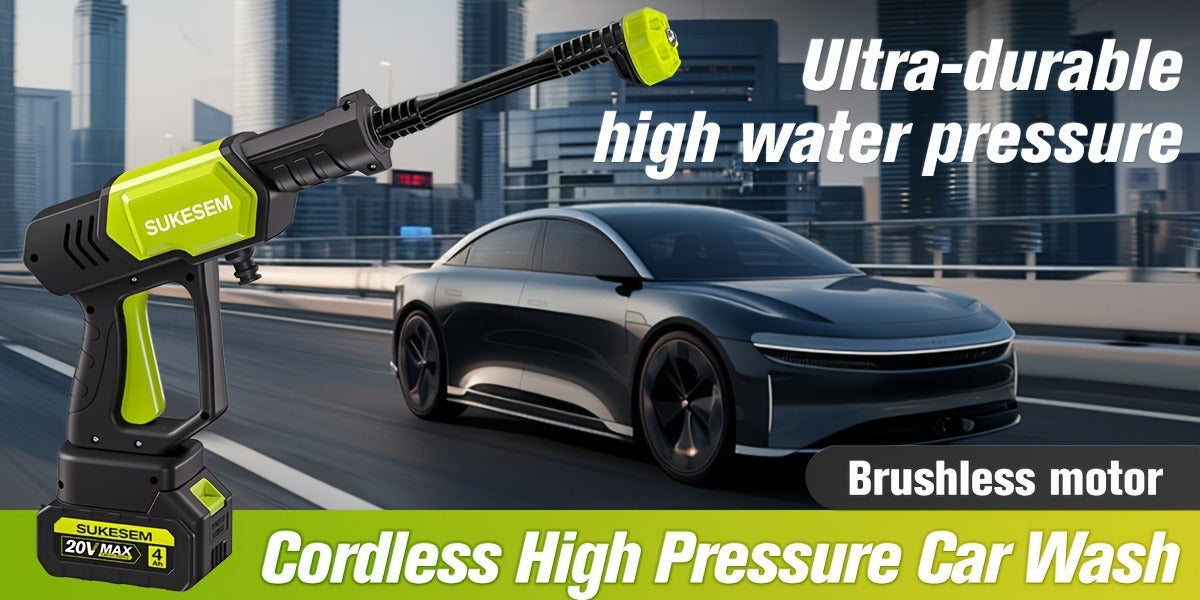 Cordless Pressure Washer Battery Powered Portable Car Wash Gun High Pressure Cleaner for Cars Yards for Garden, Patio and Yar