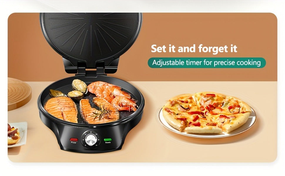 Electric Smokeless Indoor Grill 1500W, 2-in-1 Indoor Grill & Pizza Maker with 30-Min Timer, Auto Shut-Off — image 17