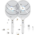 Electric Fly Swatter Racket Rechargeable 2-Pack, 3000V Bug Zapper with LED Light, USB Charging — image 1