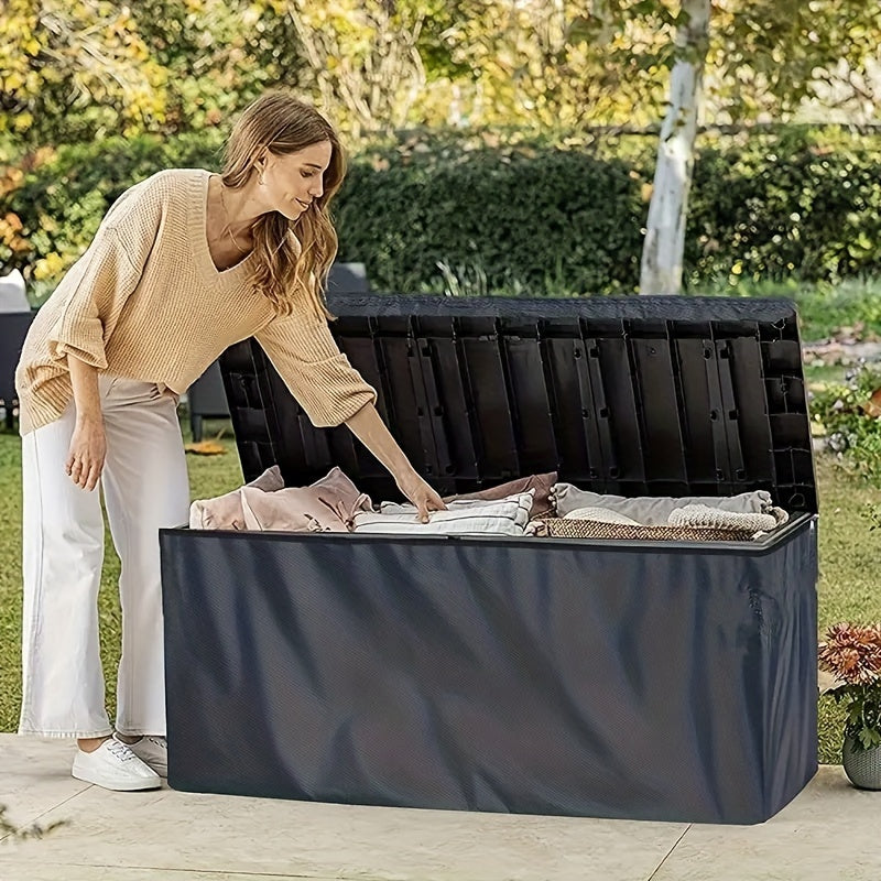 Black Patio Deck Box Cover with Buckle Straps in 51-, 58- or 62-Inch Length Options and Three Profiles — image 2