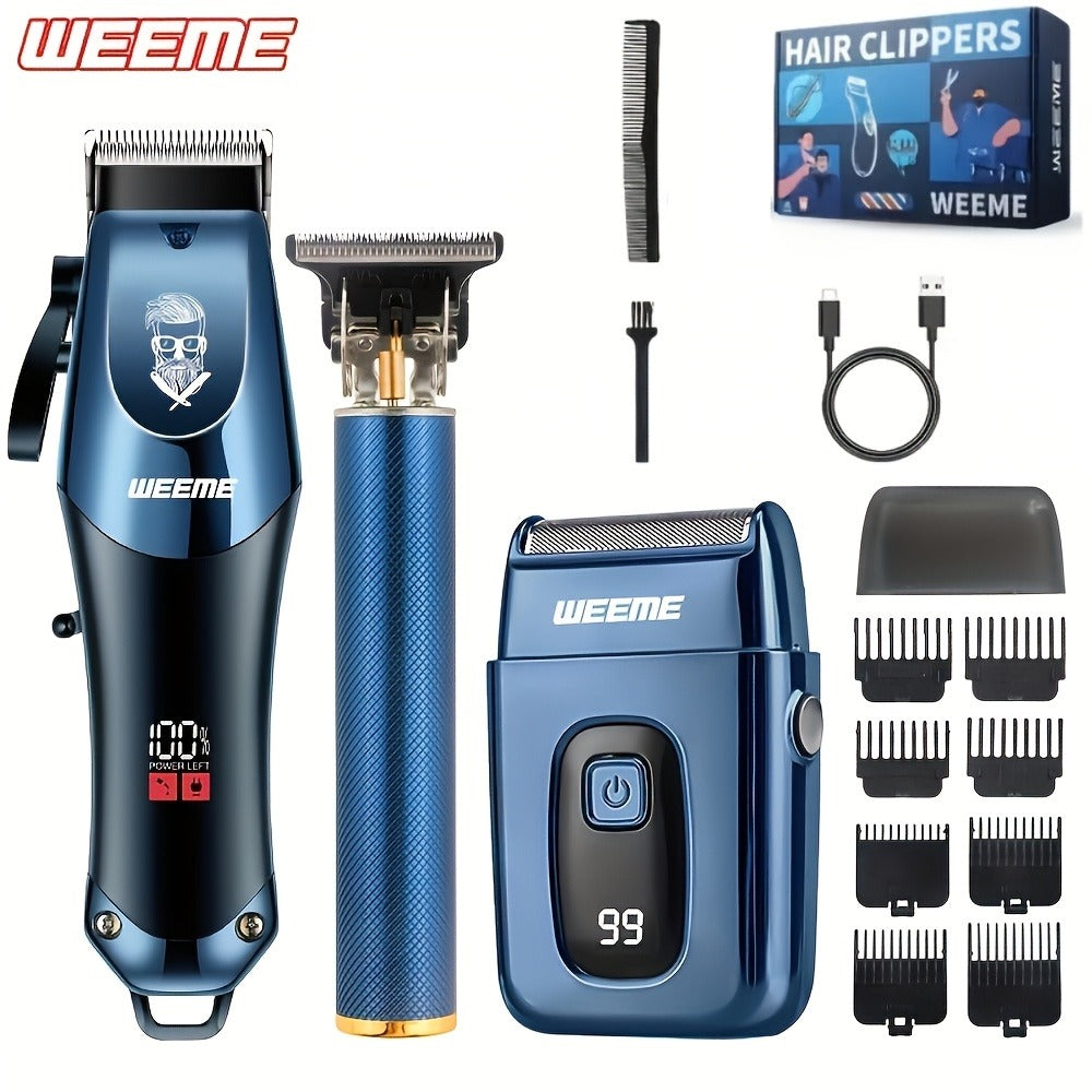 Hair Clippers & Trimmers WEEME Two- or Three-Piece Set with T-Blade, Foil Shaver, USB Charging and Color Options — image 5