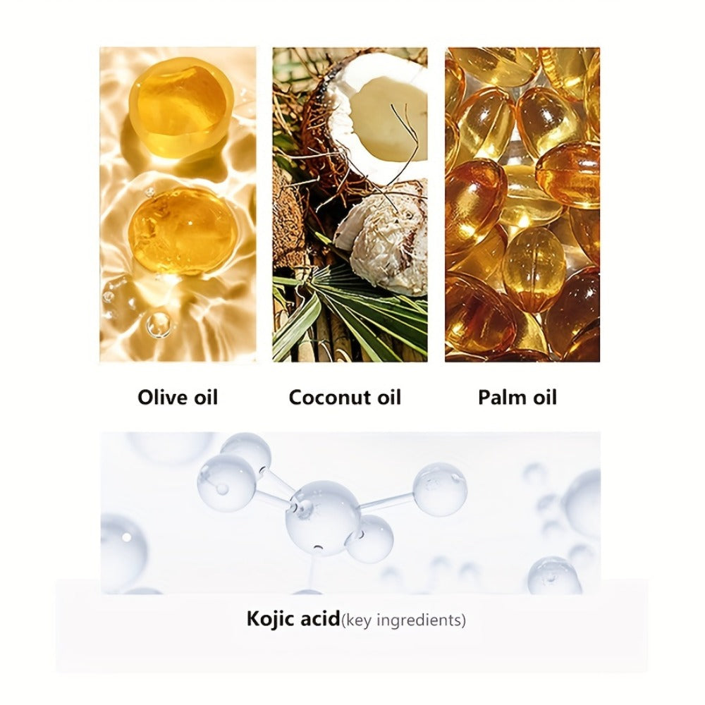 Kojic Acid Brightening Bar Soap 6-Pack – Rose Extract & Glycerin Formula for Dark Spots, Oil Control & Even Skin Tone | Moist