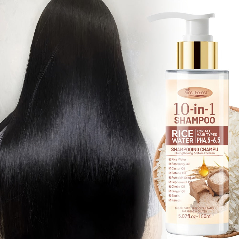 Rice Water 10-in-1-Labeled Shampoo and Conditioner Duo in 150mL Pump Bottles with White-and-Gold Packaging — image 6
