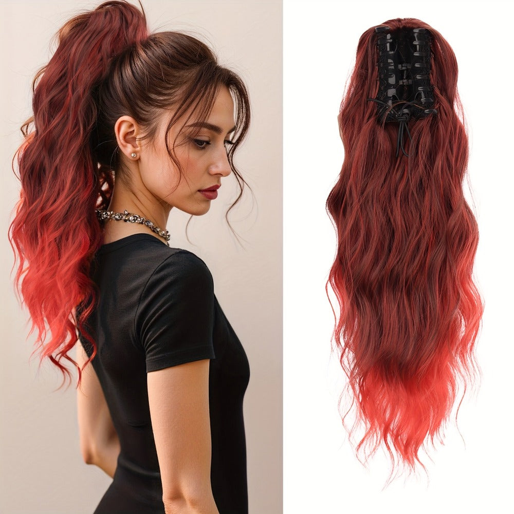 Hair Extensions Water-Wave 16-Inch Synthetic Ponytail with Claw Clip and Eight Color Options for Quick Attachment — image 8
