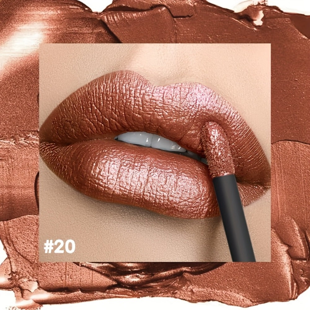 Metallic Shimmer Lip Gloss with Wand Applicator and Eleven Numbered Shade Options from 13 to 24 — image 2