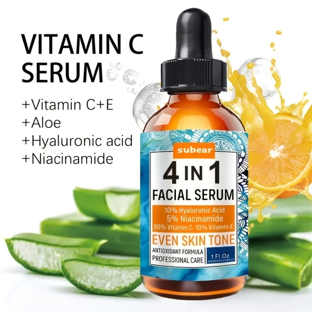 Face Serum 4-Piece Set with 30ml Hyaluronic Acid, Niacinamide, Vitamin C and Vitamin E Dropper Bottles — image 10