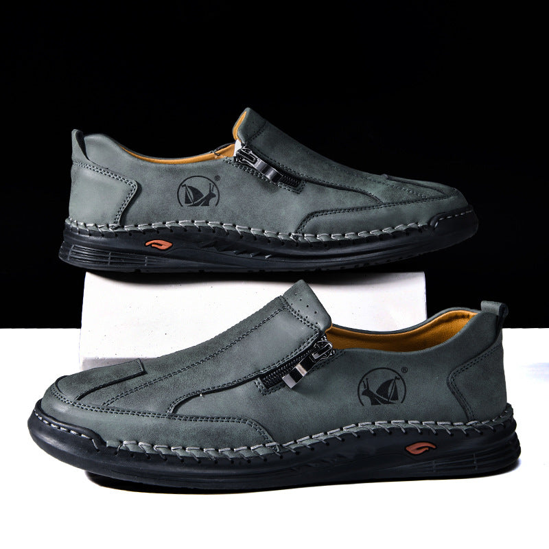 Mens Lace-up Leather Outdoor Casual Shoes