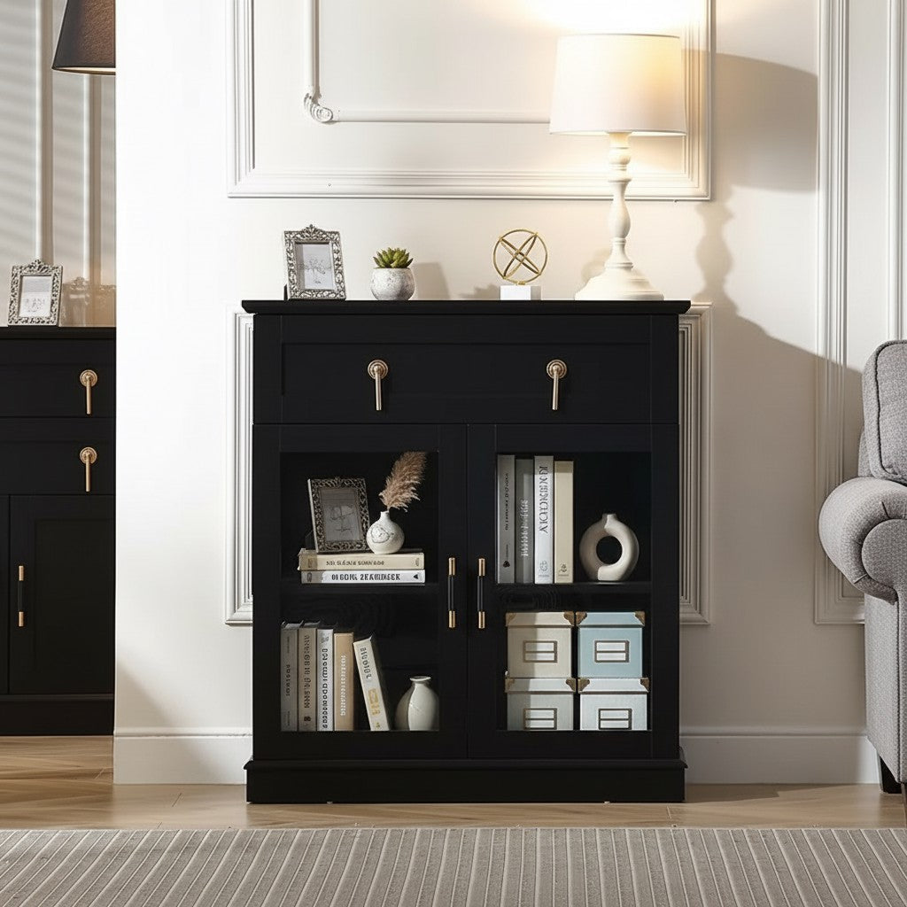 Modern Glass Door Cabinet – 3 Styles | Adjustable Shelves | Compact Storage Cupboard