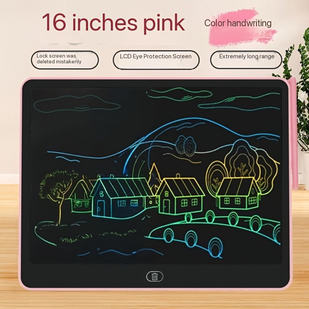 LCD Doodle Board 16 Inch with Stand, Flexible Screen Eye Protection, Portable Educational Drawing Toy for Kids & Adults — ima