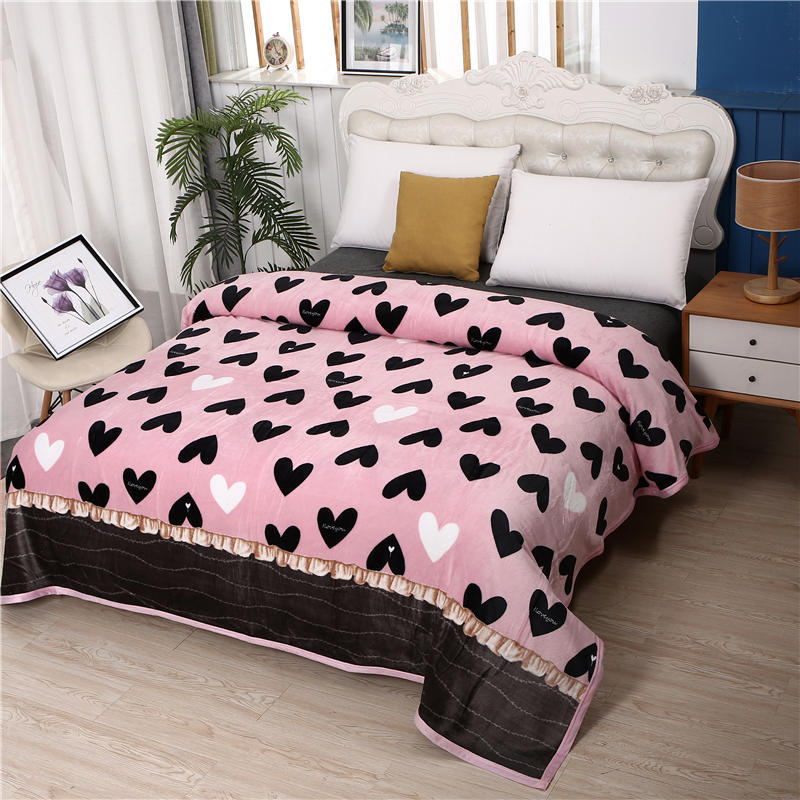 Winter Thickened Flannel Blanket 1.8m Coral Fleece Sheets
