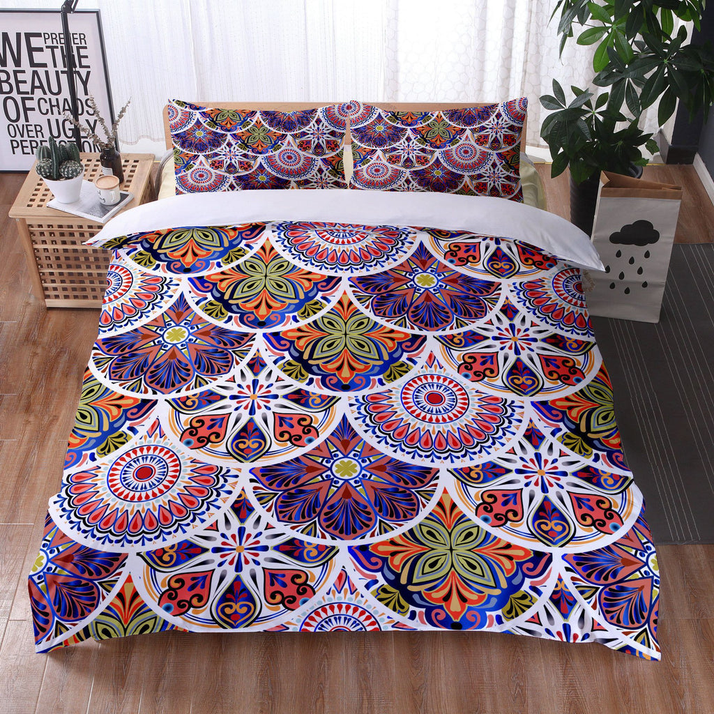 Mandala Bedding Quilt Cover Pillowcase Digital Printing Three-Piece Set
