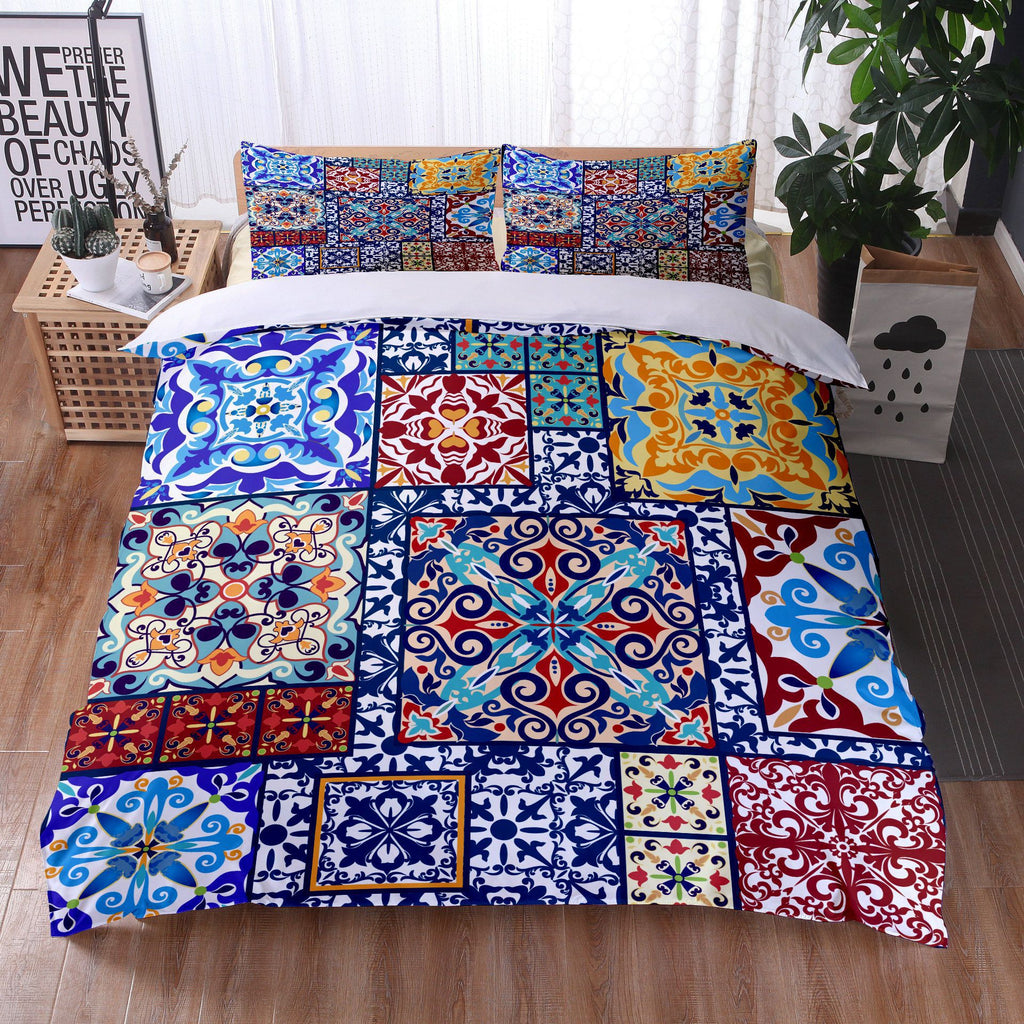 Mandala Bedding Quilt Cover Pillowcase Digital Printing Three-Piece Set